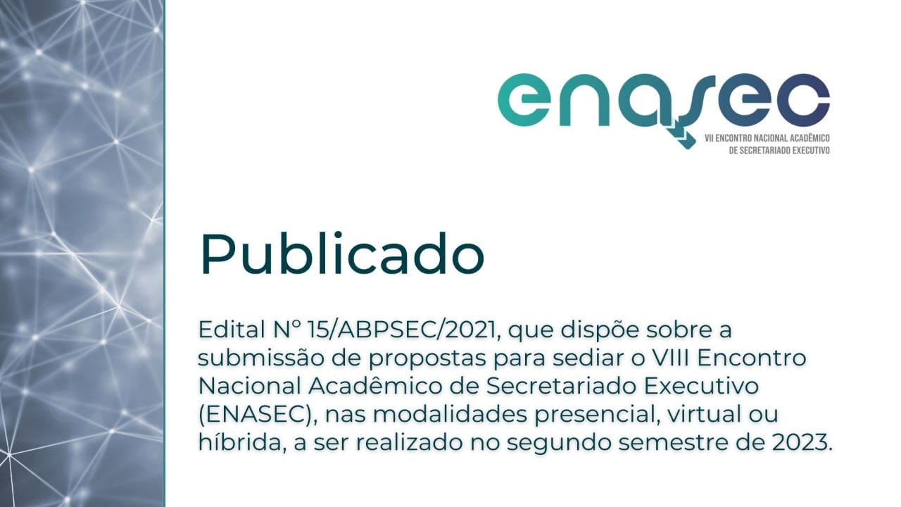 Edital para candidaturas – VIII ENASEC 2023