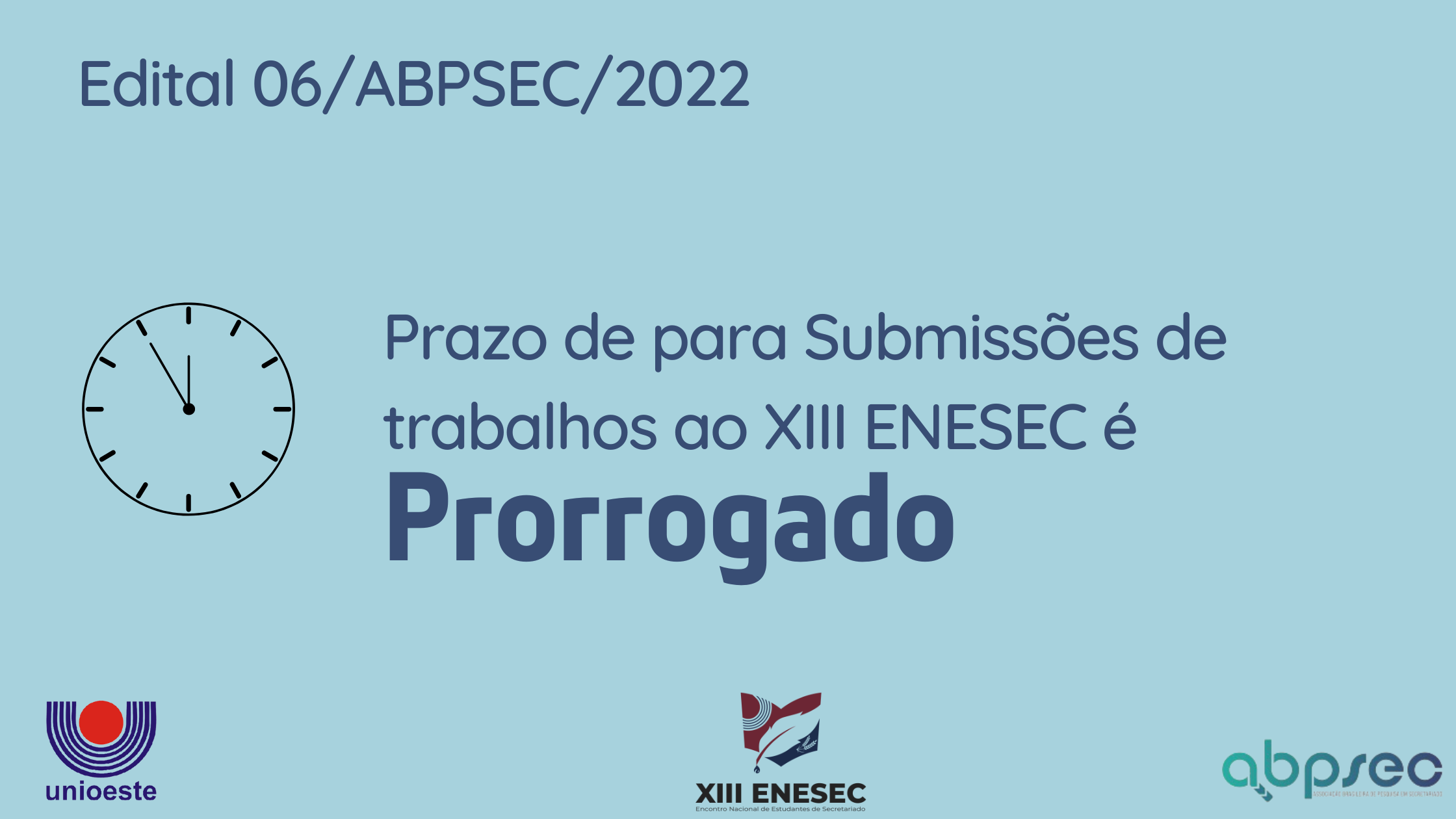 XIII ENESEC – Submissões prorrogadas